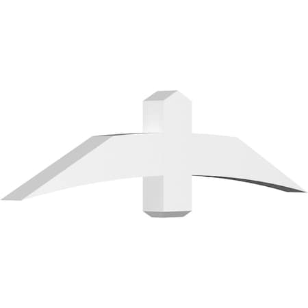 Ekena Millwork Bellingham Architectural Grade PVC Gable Bracket, 60"W x 15"H x 4"D x 6"F, 6/12 Pitch GBP060X15X0406BEL00